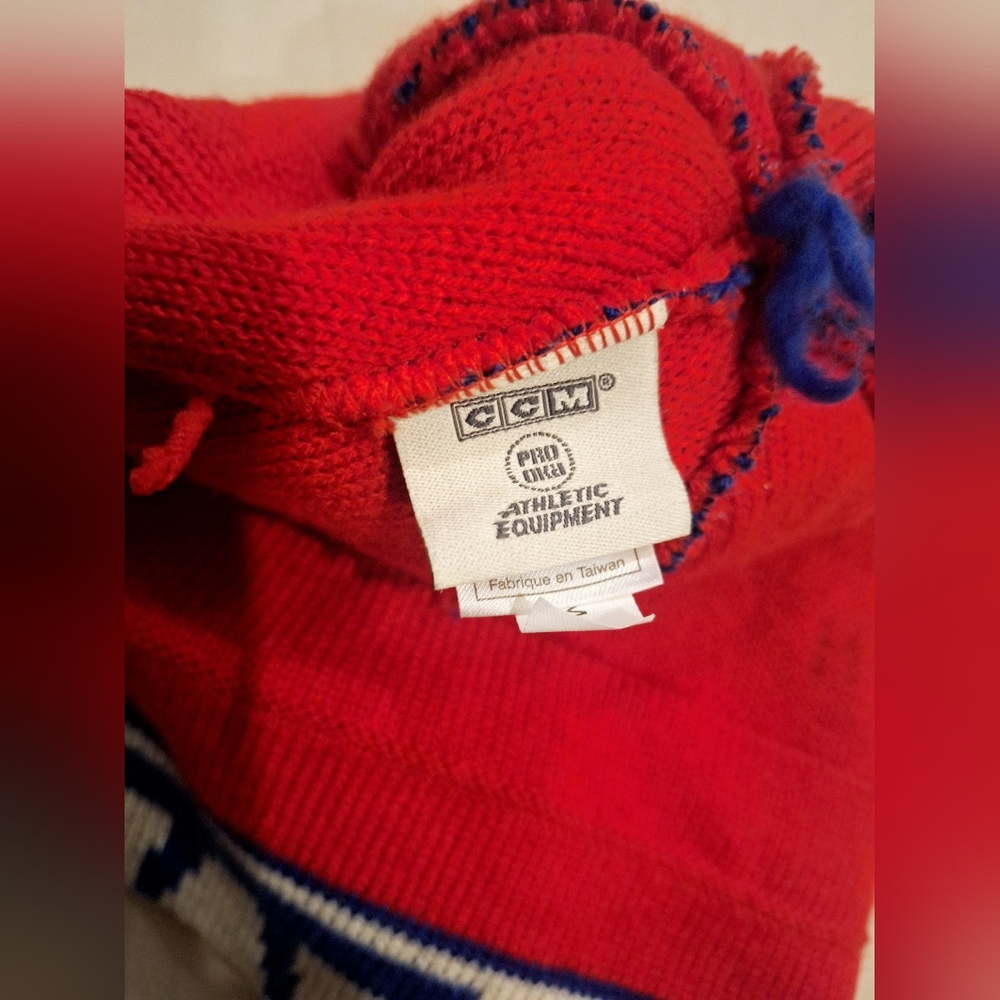 CCM Pom-Pom Beanie - Red, White, and Blue - Picture 4 of 4